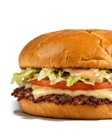 The Redwood, smash burger de Woody's Factory : sauce fumée, salade, tomate, steak smashé et emmental