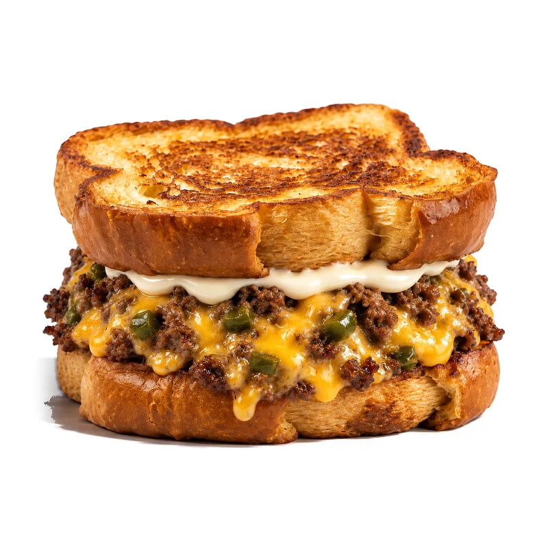 The Cali Cheesesteak : viande hachée et fromage fondus ensemble, jalapeños, mayonnaise
